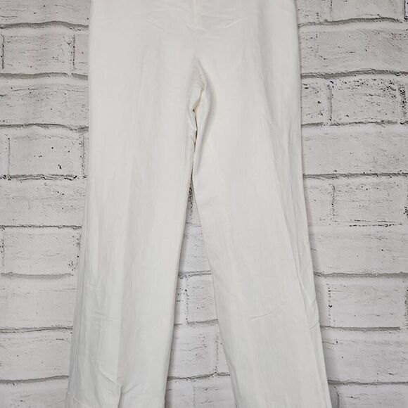 Ann Taylor LOFT Womens White Wide Leg High Waist Lined Linen Pants Size 8P - Picture 3 of 15